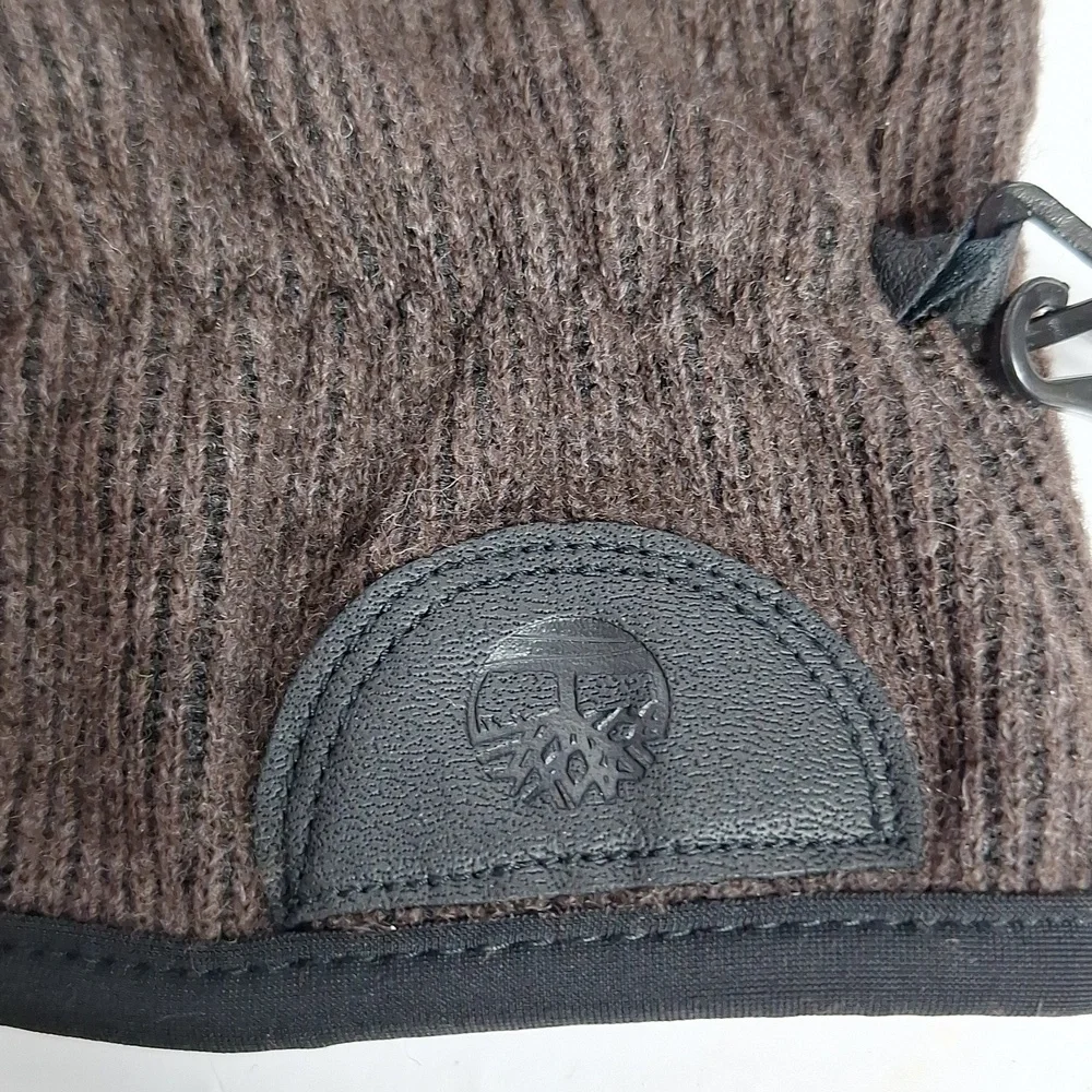 Timberland Wool Gloves Brown Knit Ribbed